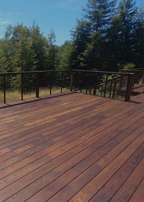Deck made from thermally modified wood