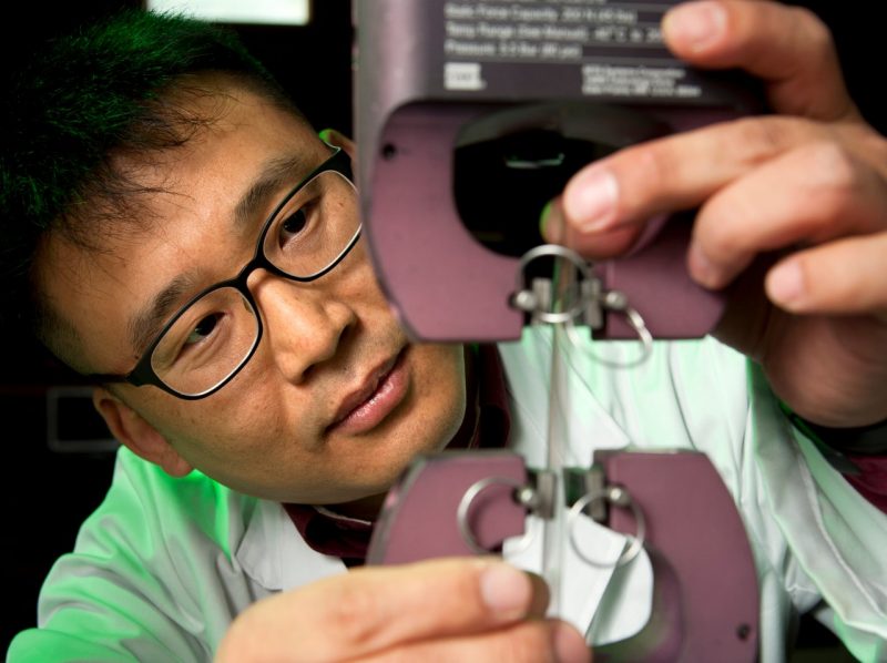 Young Teck Kim, Asst Professor of Practice, and students, Sustainable Biomaterials, Brooks Forest Products Center. Packaging.